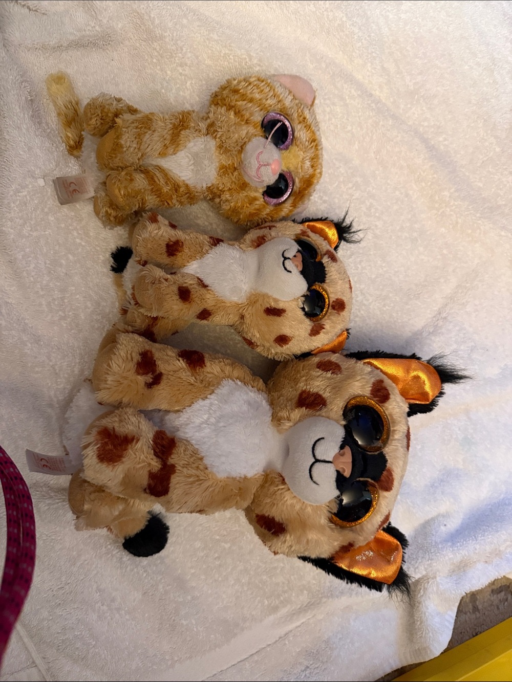 Plush Spotted Cat Trio - Big Glitter Eyes